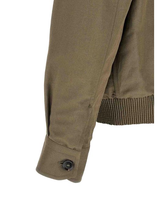 Brioni Green Linen Cotton Blouson for men