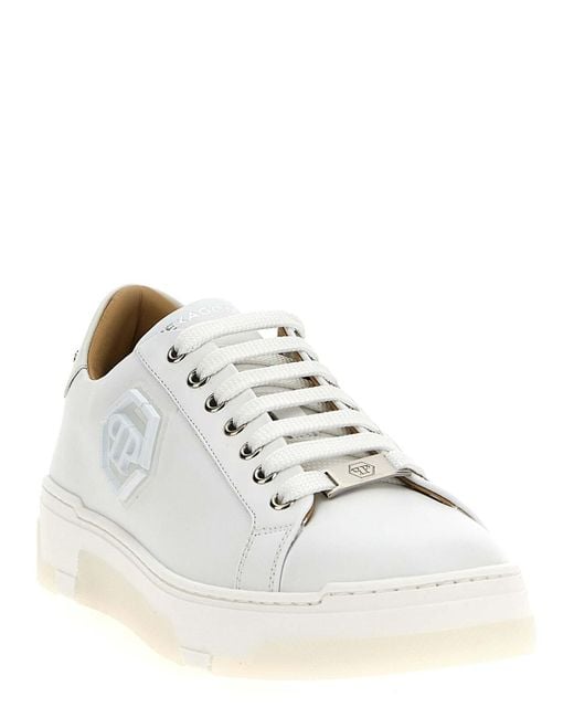 Philipp Plein White Hexagon Sneakers for men