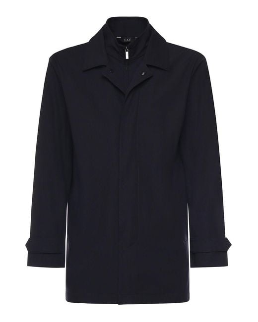Fay Blue Stretch Jersey Morning Jacket for men