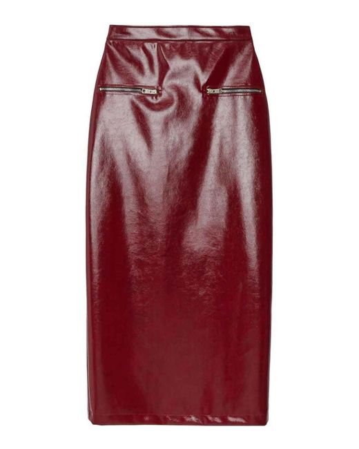 ワンピース MSGM Women Mid Skirts 3842MDA23 25730918 RED MSGM Midi Skirts in Red | Lyst