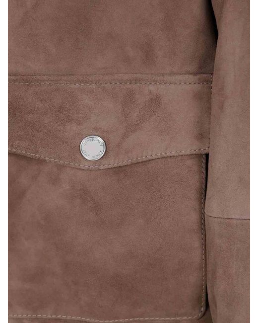 Michael Kors Brown Suede Bomber Jacket for men