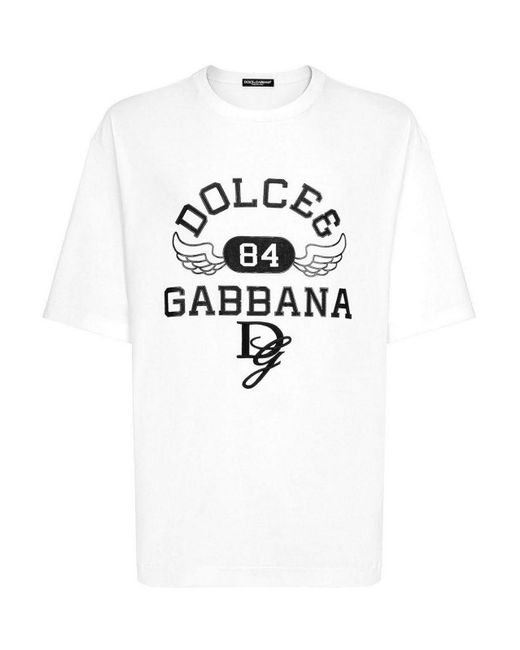 Dolce & Gabbana White Cotton T-Shirt for men