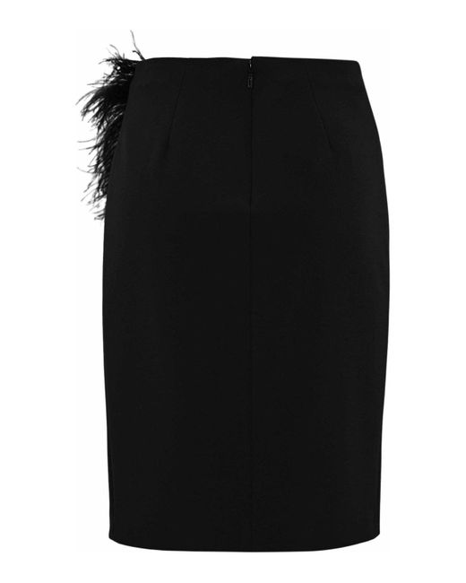 Pinko Black Skirt With Feathers And Sequins Sylvaner