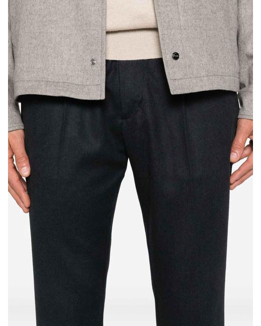 Herno Blue Pleat Trousers for men