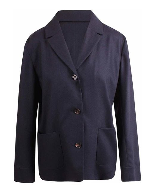 Max Mara Blue Wool Flannel Jacket