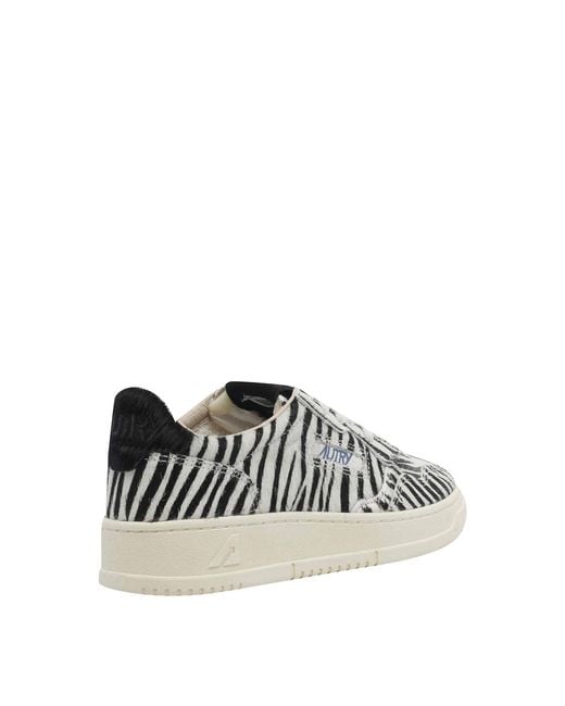 Autry Black Medalist Zebra Print Sneakers