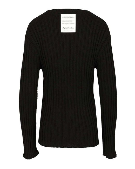 Acne Black Ribbed Sweater
