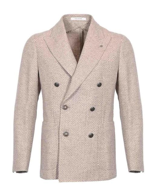 Tagliatore Natural Double-Breasted Wool And Cashmere Jacket for men
