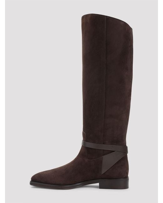 Jimmy Choo Brown Suede Lawton Kb Flat Boots