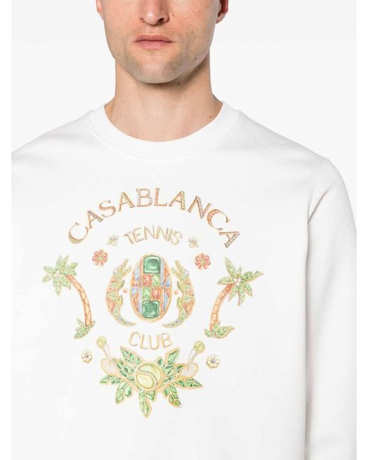 Casablancabrand White Logo Print Sweatshirt for men