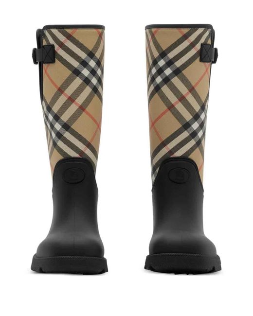 Burberry Black Rubber Marsh Stamp High Boots