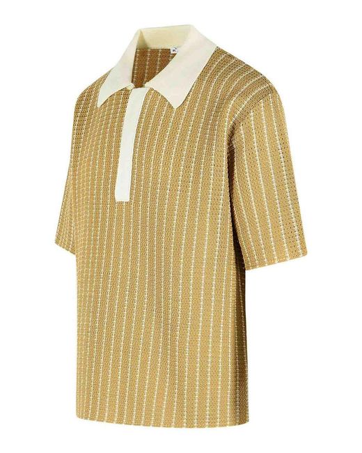 Jil Sander Natural Cotton Knit Polo Shirt for men