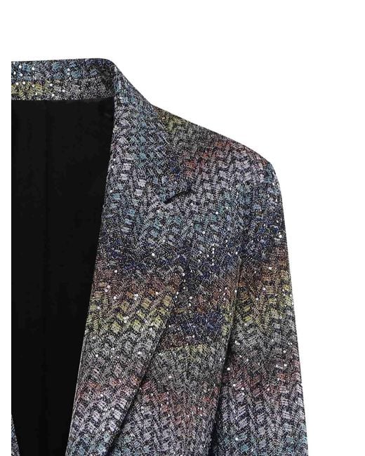 Missoni Black Single-Breasted Lam Viscose Blazer