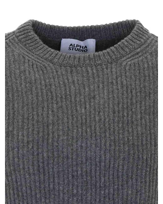 Alpha Studio Gray Sweater for men