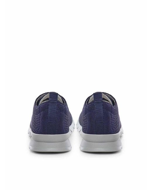 Kiton Blue Fig Sneaker With Logo for men