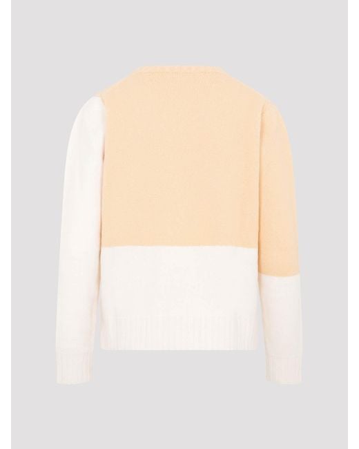 Jil Sander White Wool Sweater