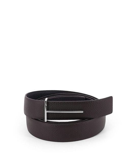 Tom Ford White Hammered Leather Belt for men