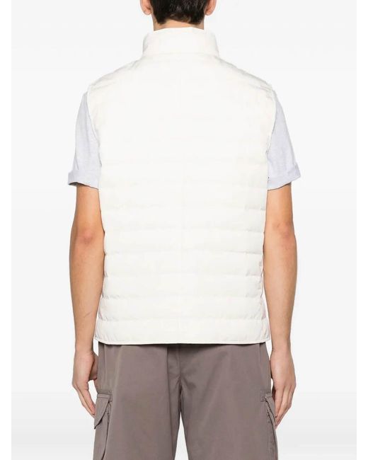 Brunello Cucinelli White Sleeveless Jacket for men