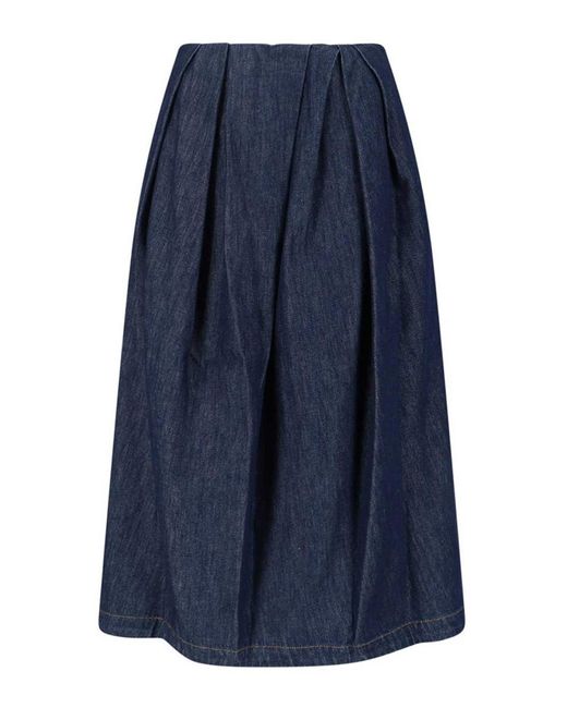 Dries Van Noten Blue Midi Skirt
