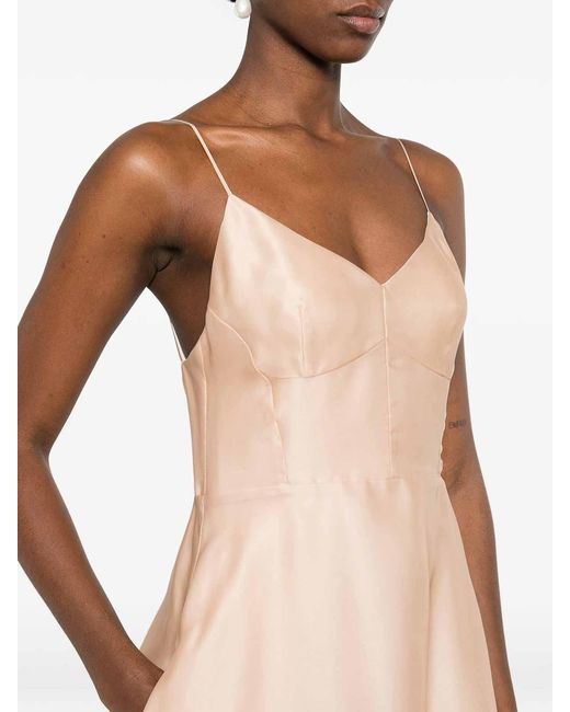 Alberta Ferretti Pink A-Line Midi Dress