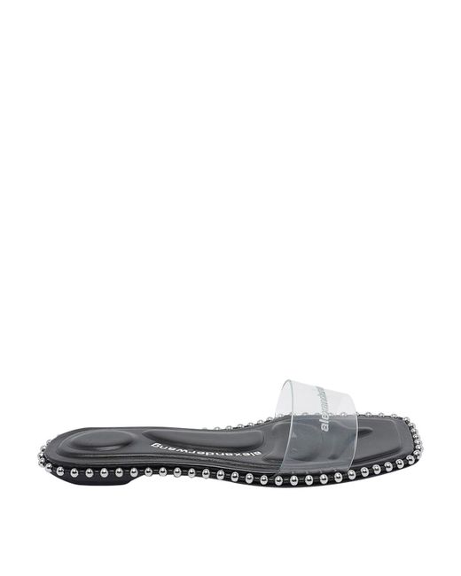 Alexander Wang White Nia Ballchain Flat Sandals