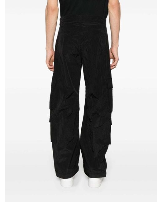 Golden Goose Deluxe Brand Black Cargo Trousers "Star" for men