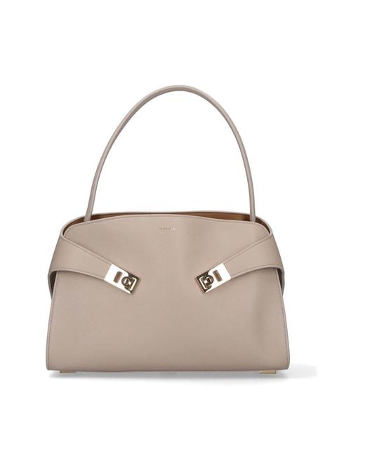 Ferragamo Natural Medium Hug Soft Bag