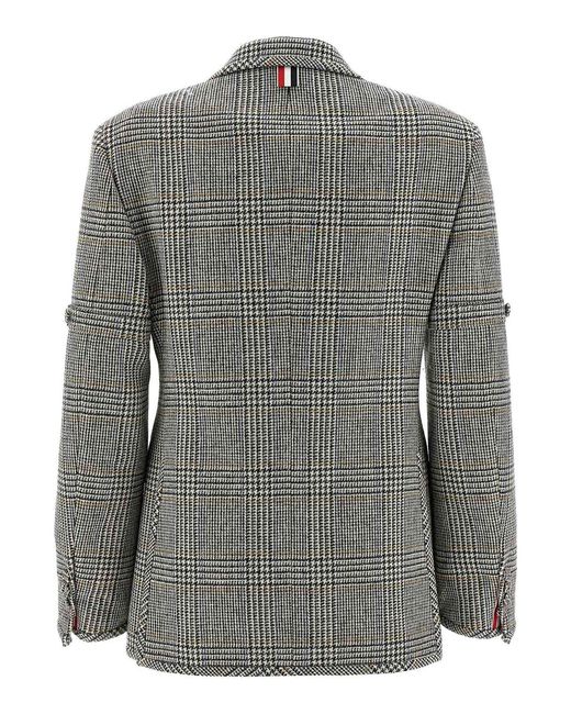 Thom Browne Gray Prince Of Wales Blazer