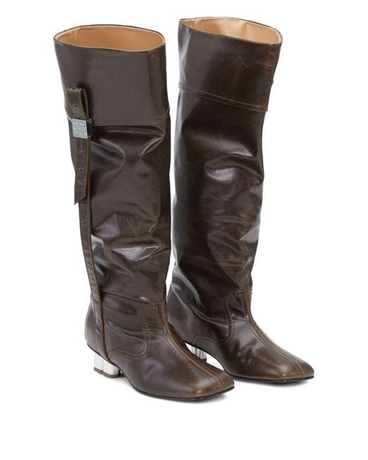 Ganni Brown Dark Knee-High Boots