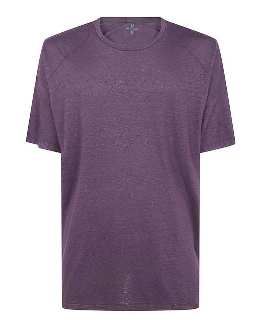 MD75 Purple Linen Oversized T-Shirt for men