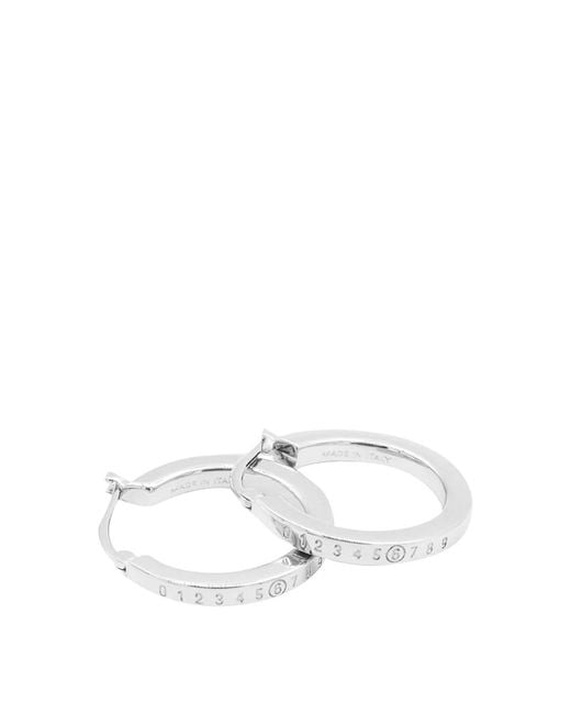 MM6 by Maison Margiela White Numeric Hoop Earrings