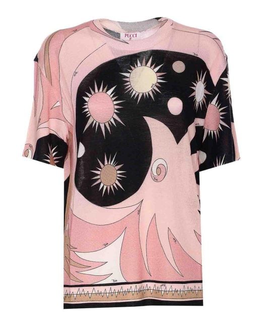 Emilio Pucci Pink Star Print T-Shirt