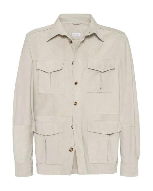 Brunello Cucinelli White Overshirt for men