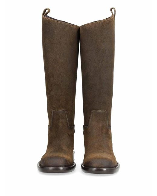 Burberry Brown Cavalier Suede Boots