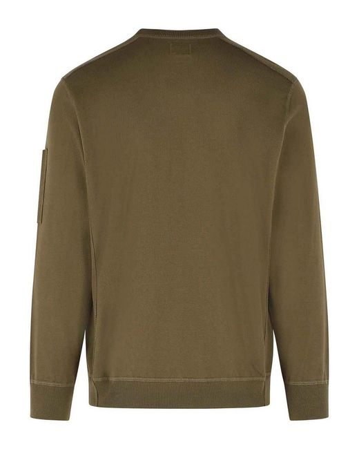 C P Company Green Cotton Sweater for men