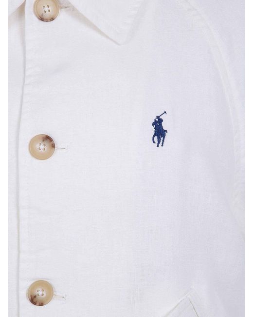 Polo Ralph Lauren White Woven Windbreaker Jacket