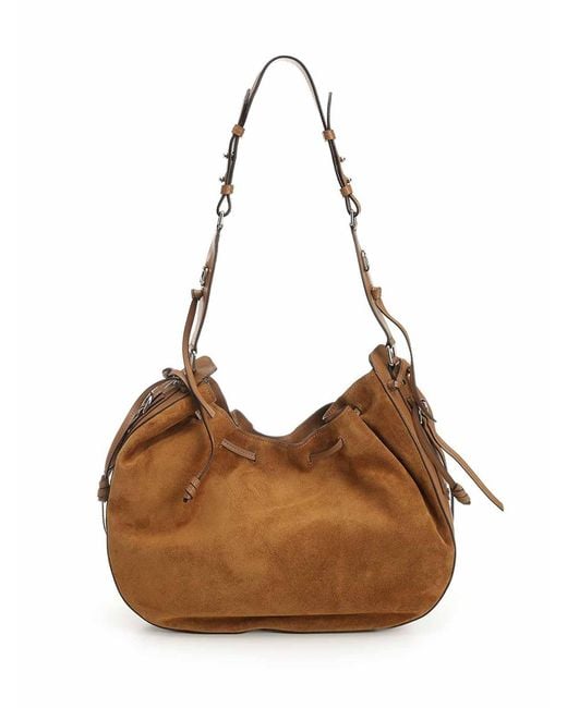 Isabel Marant Brown Bolton Medium Suede Shoulder Bag