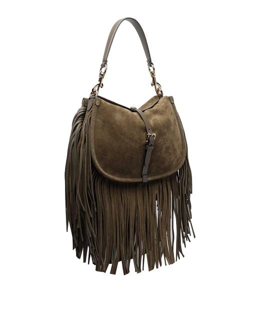 Etro Green Medium Suede Pony Shoulder Bag