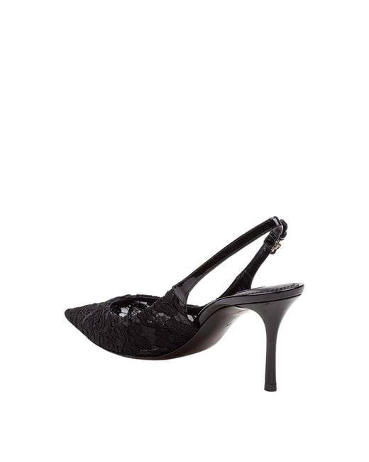 Dolce & Gabbana Black Taormina Lace Slingback