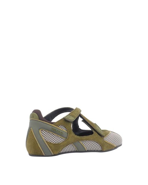 The Attico Green Ballerina Flat Floor 01
