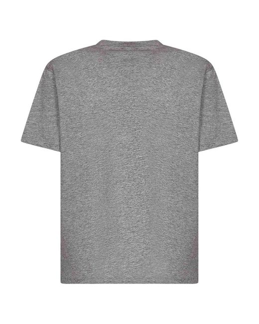 Balmain Gray Organic Cotton Jersey Crewneck T-Shirt for men