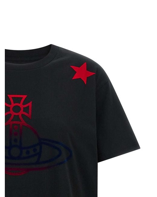 Vivienne Westwood Black Orb And Stars Classic T-Shirt