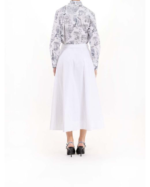 Karl Lagerfeld White Poplin Skirt