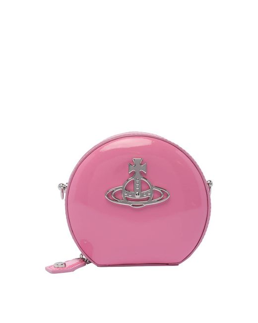 Vivienne Westwood Shiny Patent Mini Round Crossbody Bag in Pink Lyst