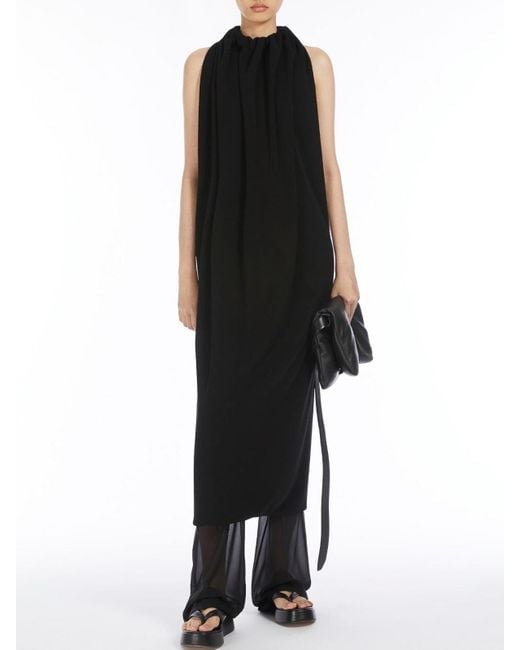 Sportmax Black Long Viscose Dress