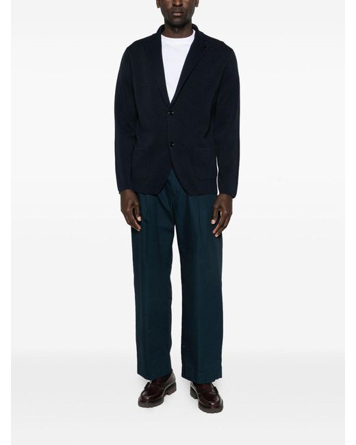 Lardini Black Dark Wool Jacket With Flower Clip for men