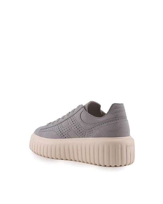 Hogan Gray H-Stripes Sneakers