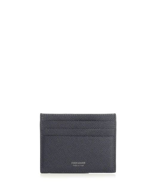 Ferragamo Blue Gancini Credit Card Holder for men