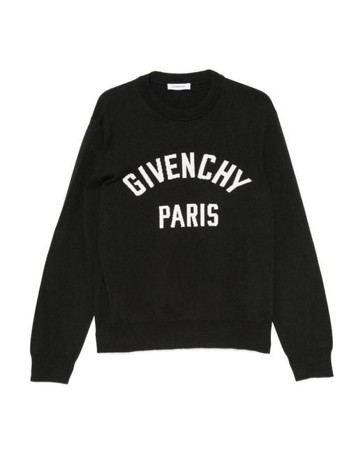 Givenchy Black Cotton Blend Crewneck Sweater for men