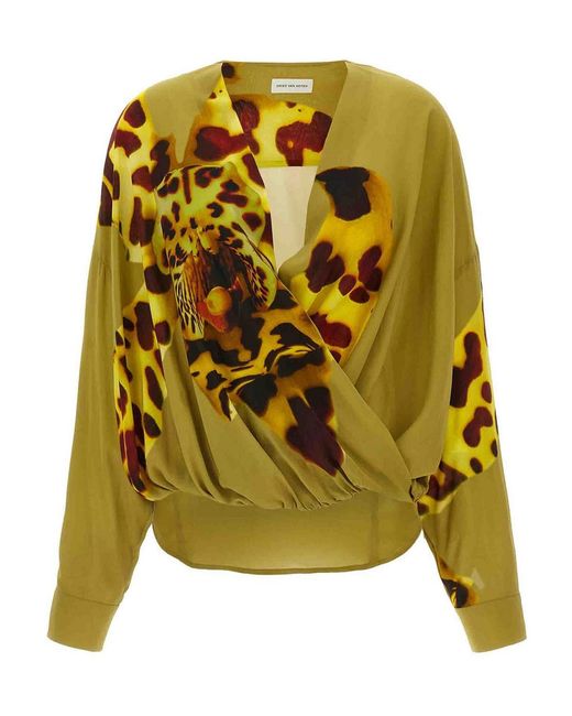 Dries Van Noten Yellow Printed Blouse